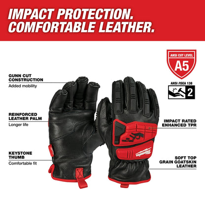 Impact Cut Level 5 Goatskin Leather Gloves - M