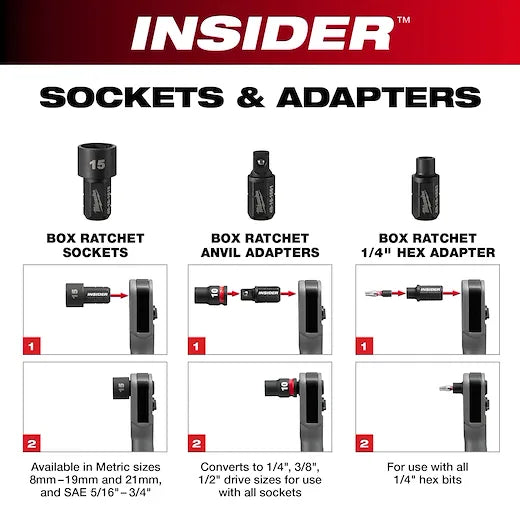 INSIDER™ Box Ratchet 3/8" Anvil Adapter