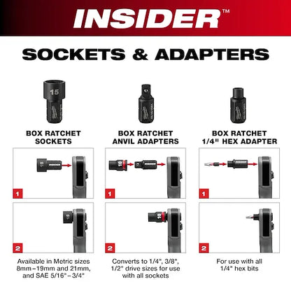 INSIDER™ Box Ratchet 3/8" Anvil Adapter
