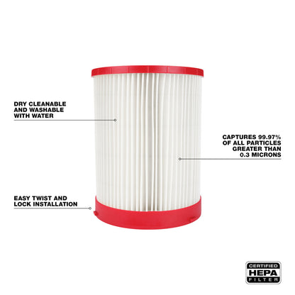 Large Wet/Dry Vacuum HEPA Filter