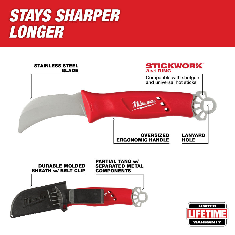 Lineman's Hawkbill Knife with STICKWORK™ 3-in-1 Ring