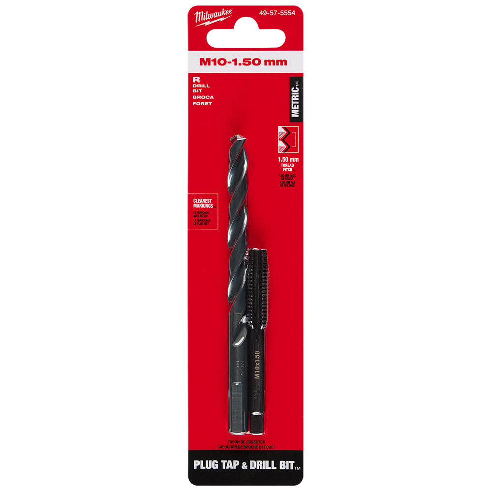 M10-1.50 mm Straight Flute Plug Tap & R Drill Bit