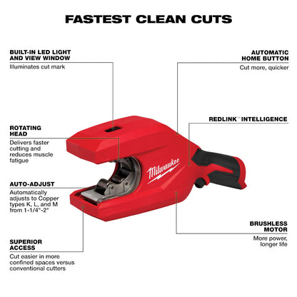 M12™ Brushless 1-1/4" - 2" Copper Tubing Cutter