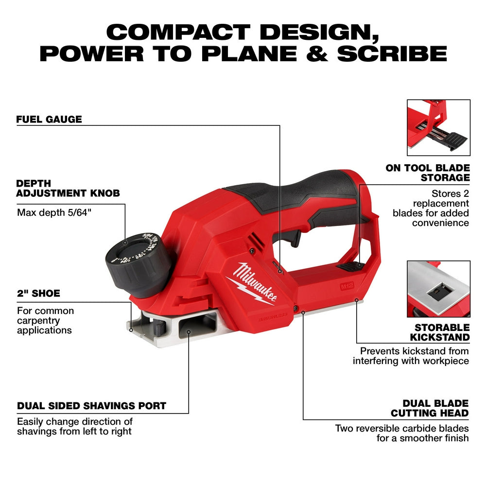 M12™ Brushless 2" Planer specs