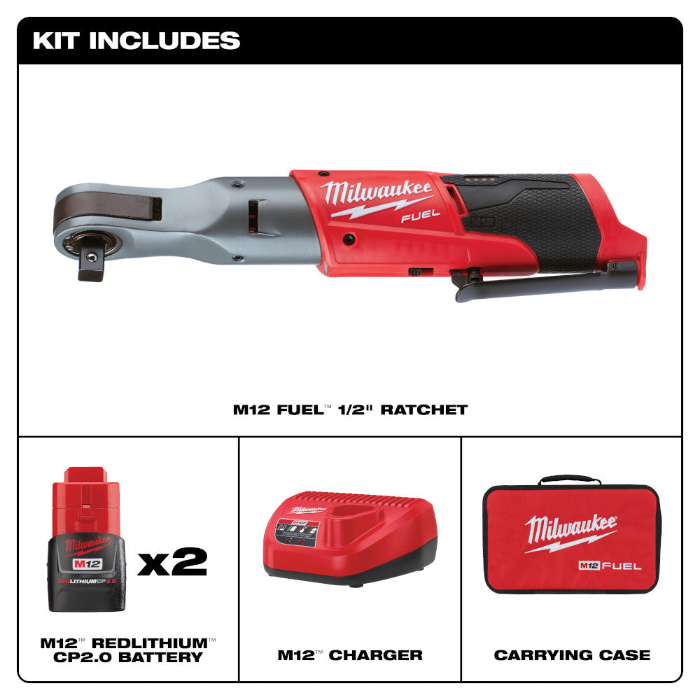 M12 FUEL™ 1/2 in. Ratchet 2 Battery Kit