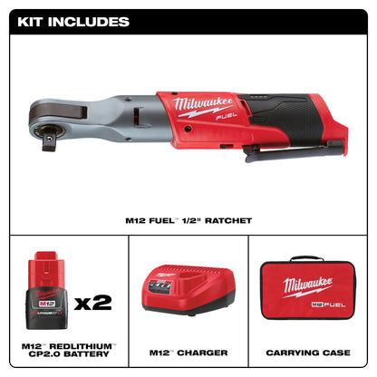 M12 FUEL™ 1/2 in. Ratchet 2 Battery Kit
