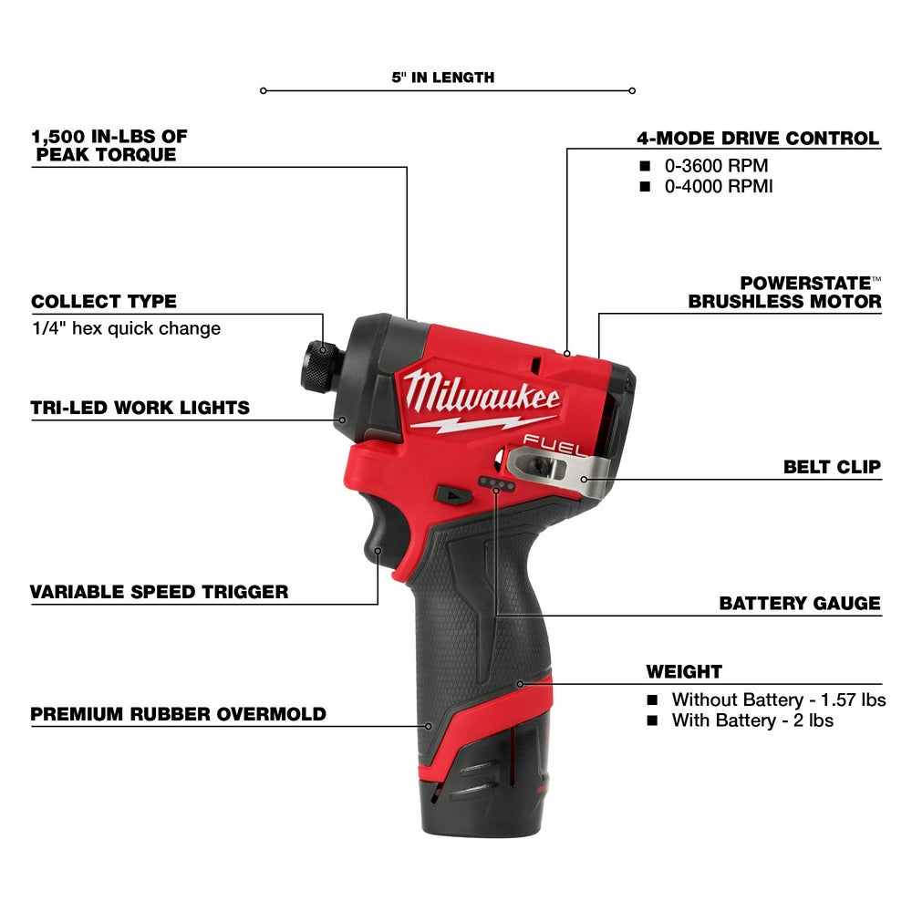 M12 FUEL™ 1/4" Hex Impact Driver Kit