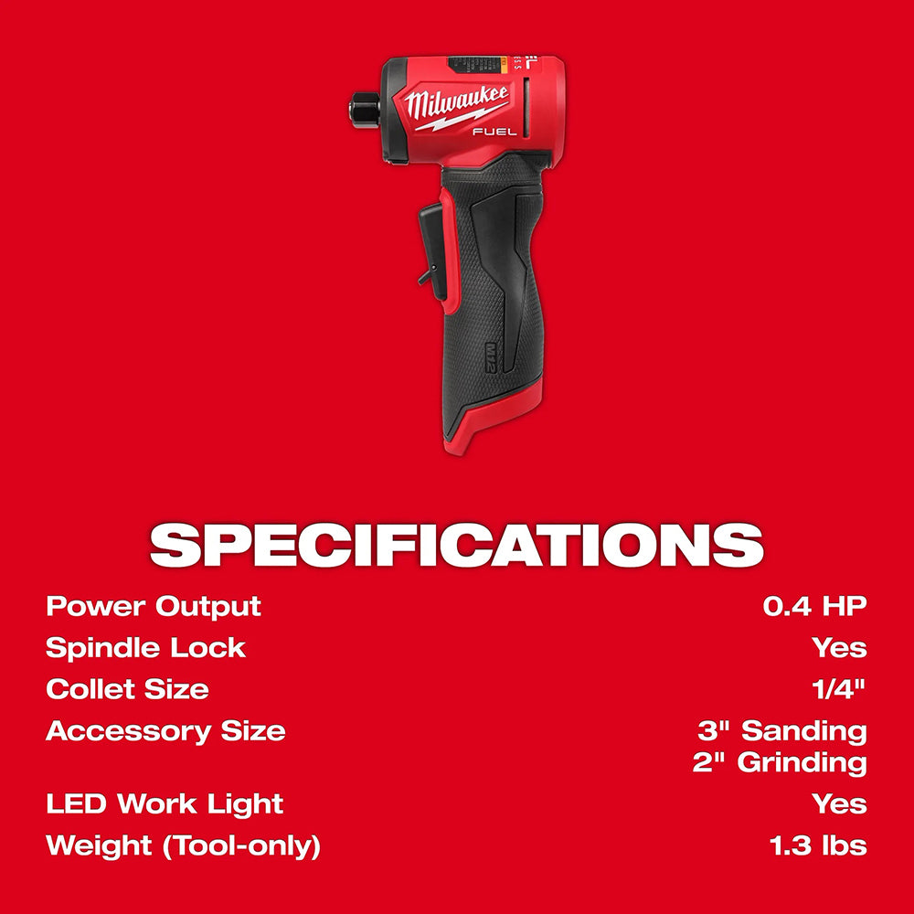 M12 FUEL™ 1/4" Right Angle Die Grinder specs