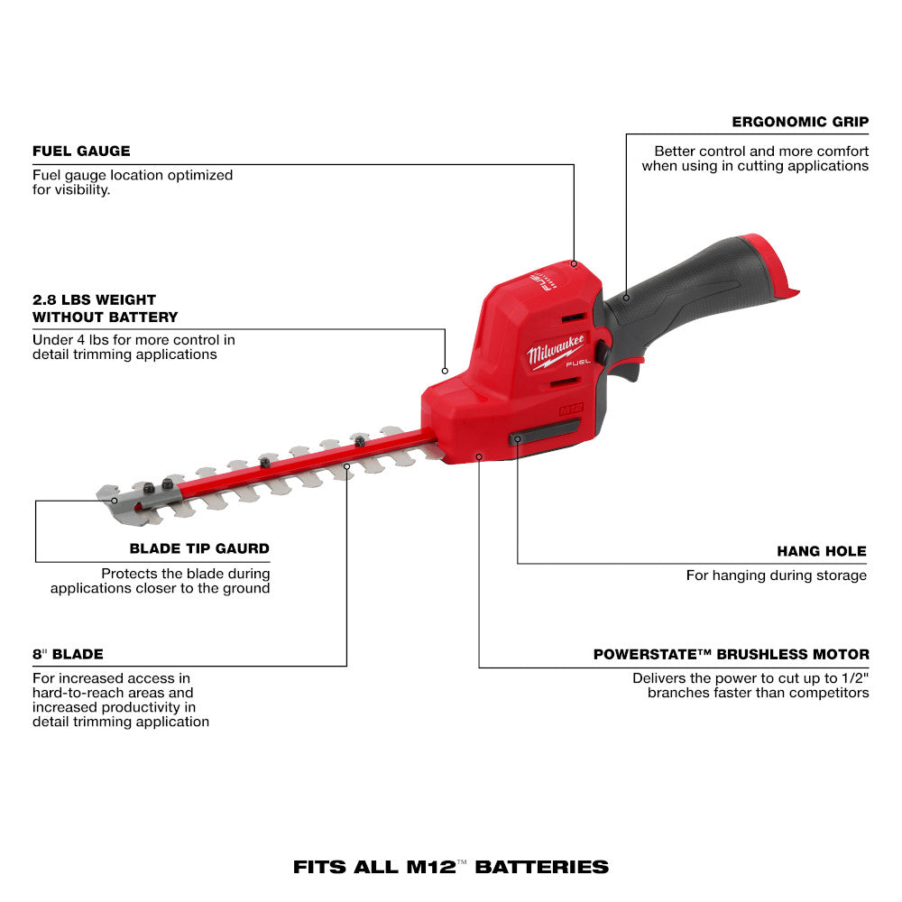 M12 FUEL™ 8" Hedge Trimmer