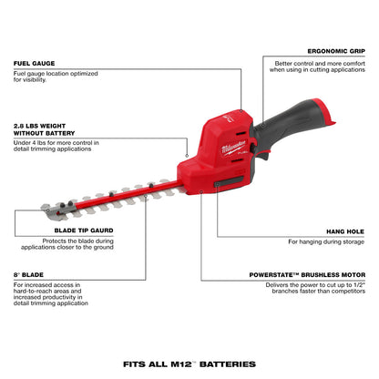 M12 FUEL™ 8" Hedge Trimmer