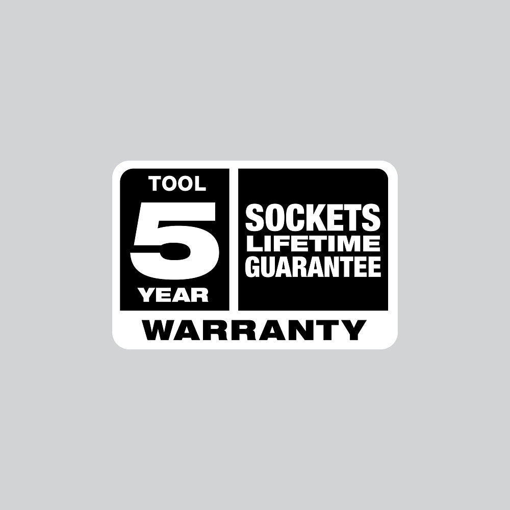 Tool 5 Year Warranty, Sockets Lifetime Guarantee