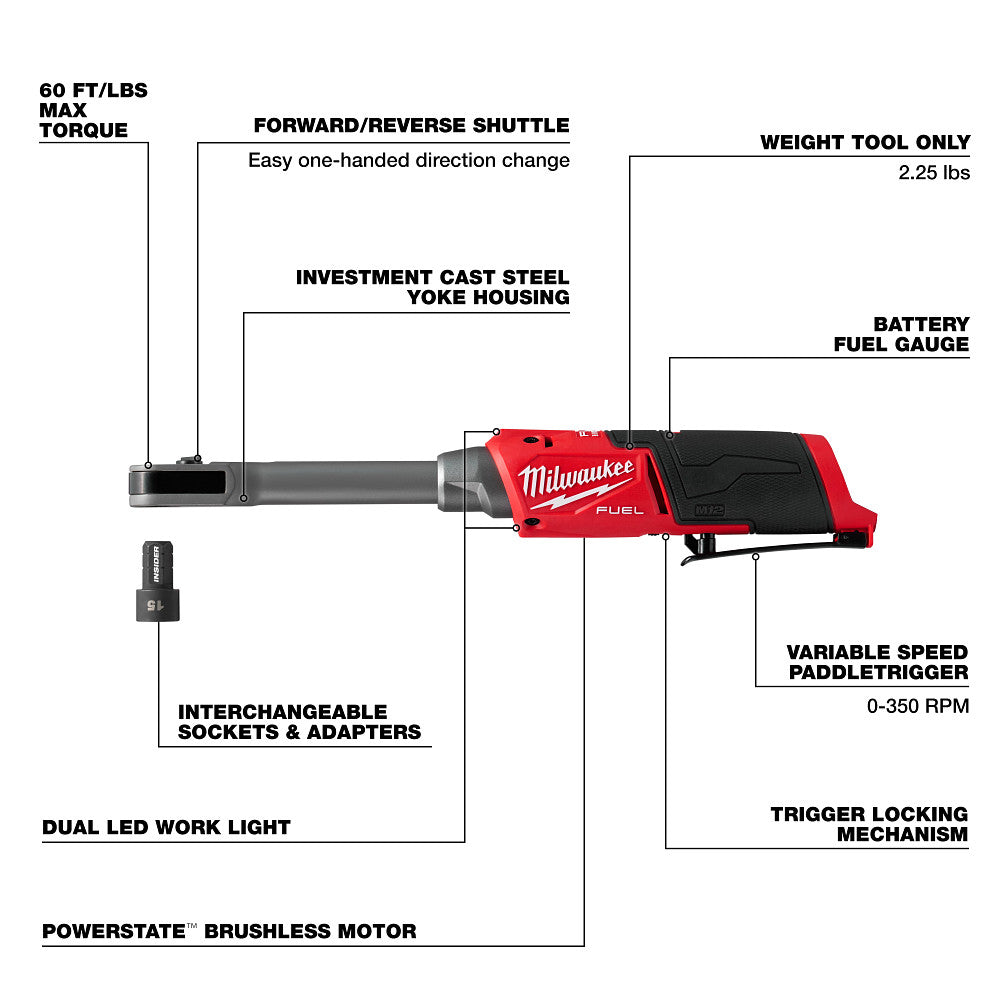M12 FUEL™ INSIDER™ Extended Reach Box Ratchet with Specs