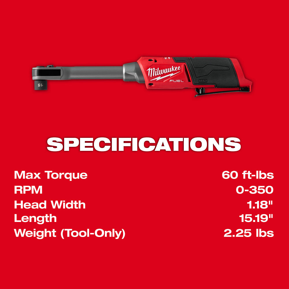M12 FUEL™ INSIDER™ Extended Reach Box Ratchet with specs