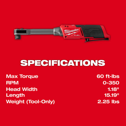 M12 FUEL™ INSIDER™ Extended Reach Box Ratchet with specs