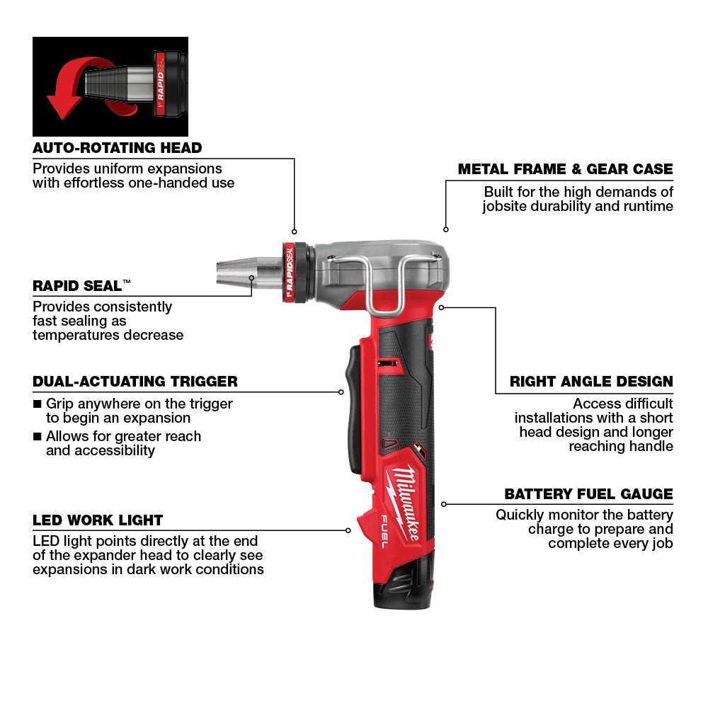 M12 FUEL™ ProPEX® Expander Kit w/ 1/2"-1" RAPID SEAL™  ProPEX® Expander Heads