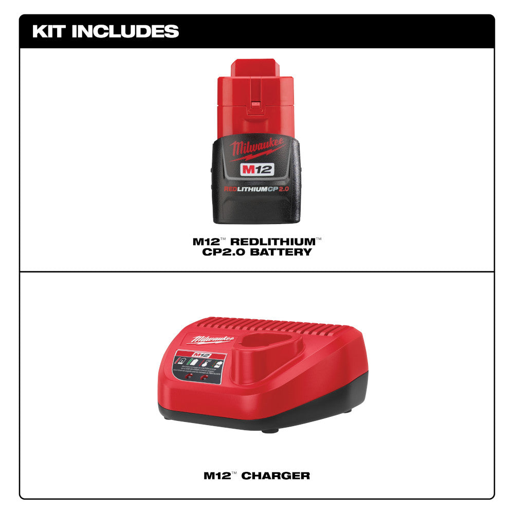 M12™ REDLITHIUM™ 2.0Ah Battery and Charger Starter Kit