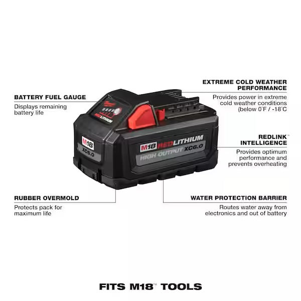 Battery pack with features highlighted on a white background