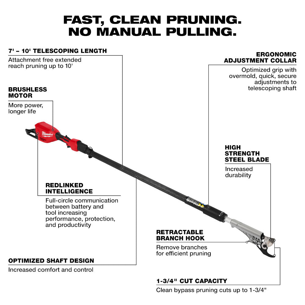 M18™ Brushless Telescoping Pole Pruning Shears