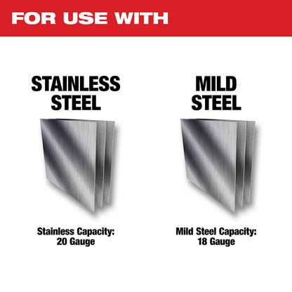 For use with Stainless Steel and Mild Steel