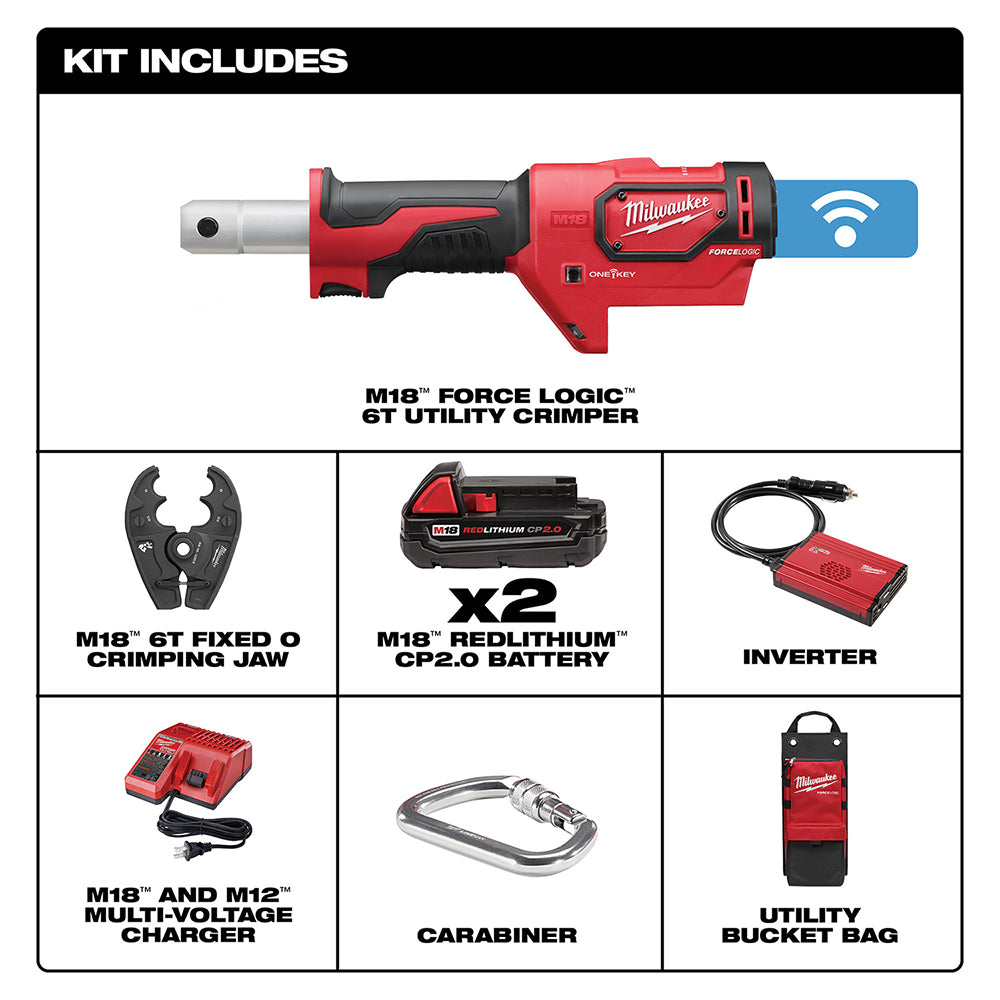 M18™ FORCE LOGIC™ 6T Utility Crimping Kit with D3 Grooves and Fixed O Die