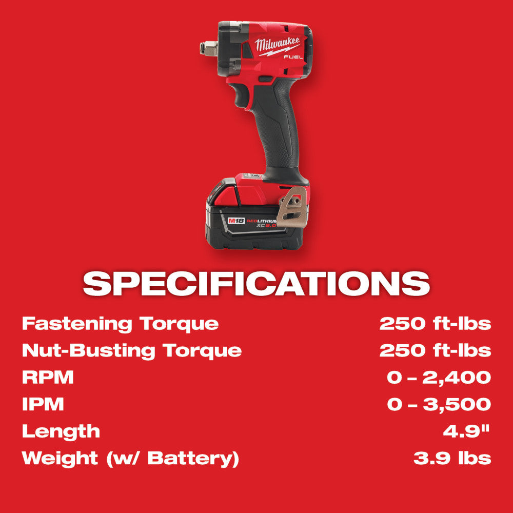 M18 FUEL™ 1/2" Compact Impact Wrench w/ Friction Ring Kit