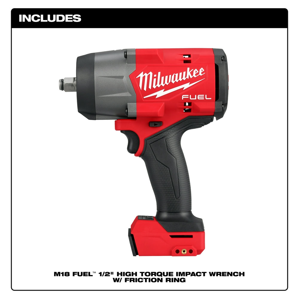 Includes M18 FUEL™ 1/2" High Torque Impact Wrench w/ Friction Ring