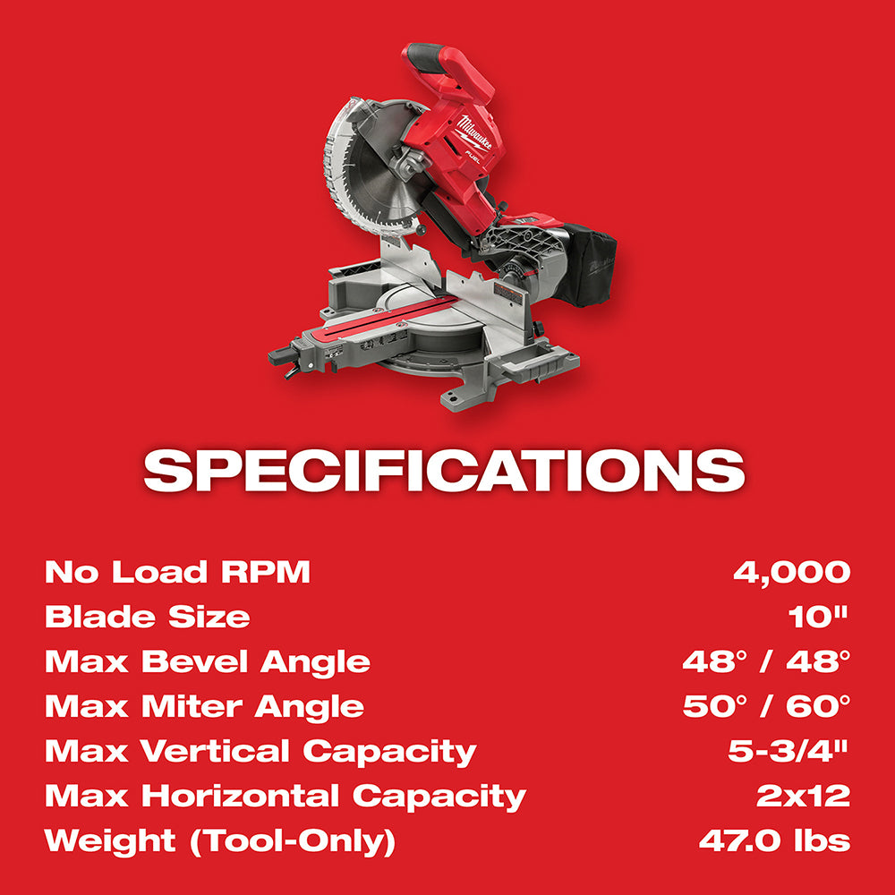 M18 FUEL™ 10" Dual Bevel Sliding Compound Miter Saw Kit