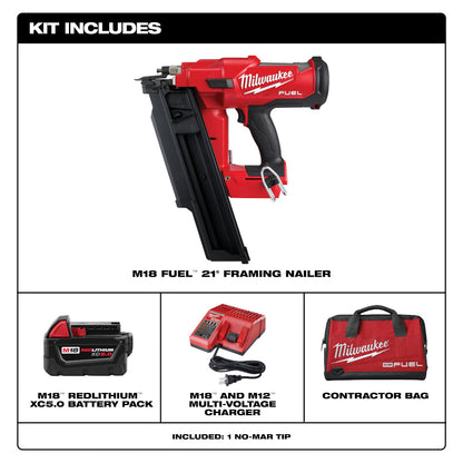 M18 FUEL™ 21 Degree Framing Nailer Kit