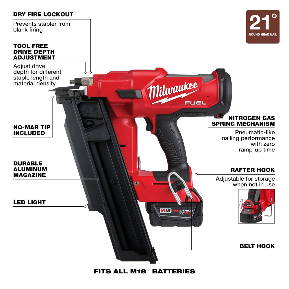 M18 FUEL™ 21 Degree Framing Nailer Kit
