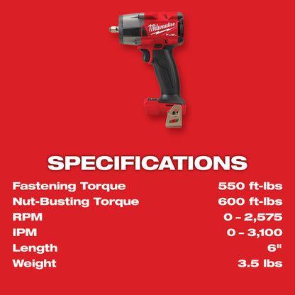 M18 FUEL™ 3/8 Mid-Torque Impact Wrench w/ Friction Ring