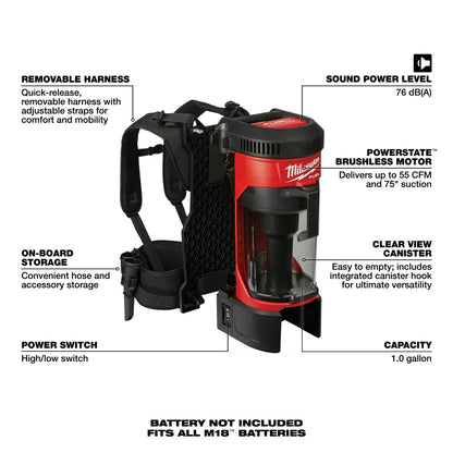 M18 FUEL™ 3-in-1 Backpack Vacuum