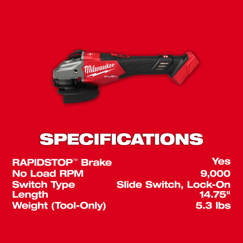 M18 FUEL™ 4-1/2"-6" Braking Grinder, Slide Switch