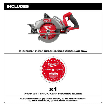 M18 FUEL™ 7-1/4" Rear Handle Circular Saw