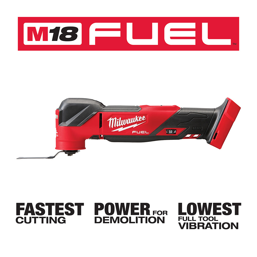 M18 FUEL™ Oscillating Multi-Tool with branding and features on a white background