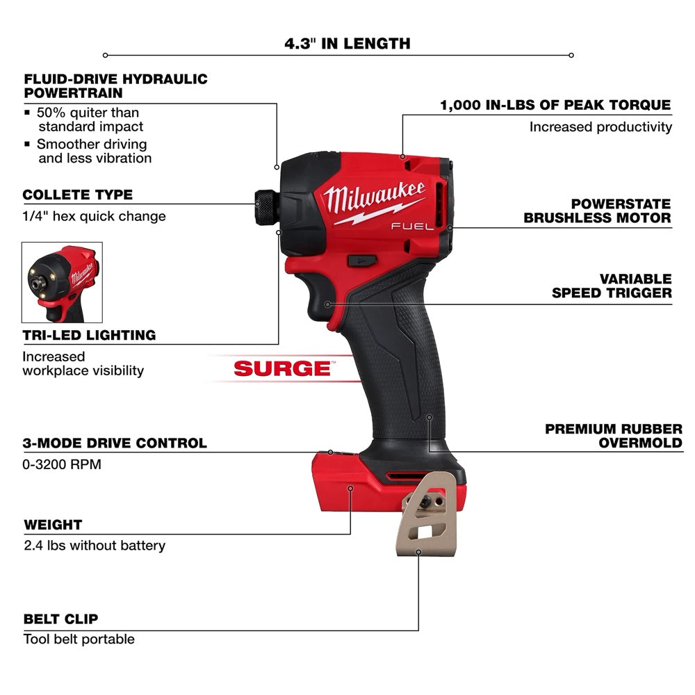M18 FUEL™ SURGE™ 1/4" Hex Hydraulic Driver
