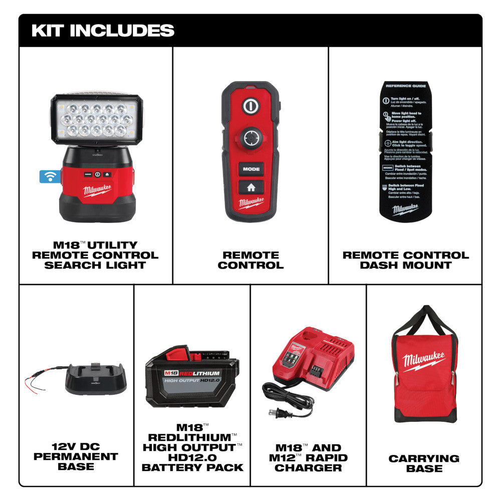 M18™ Utility Remote Control Search Light Kit w/ Portable Base