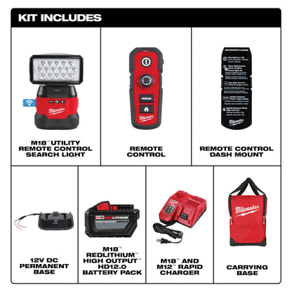 M18™ Utility Remote Control Search Light Kit w/ Portable Base