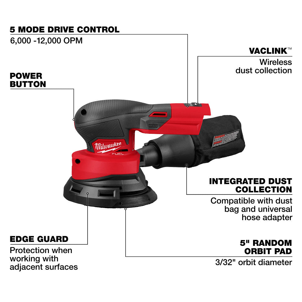 M18­ FUEL™ 5" Random Orbital Sander