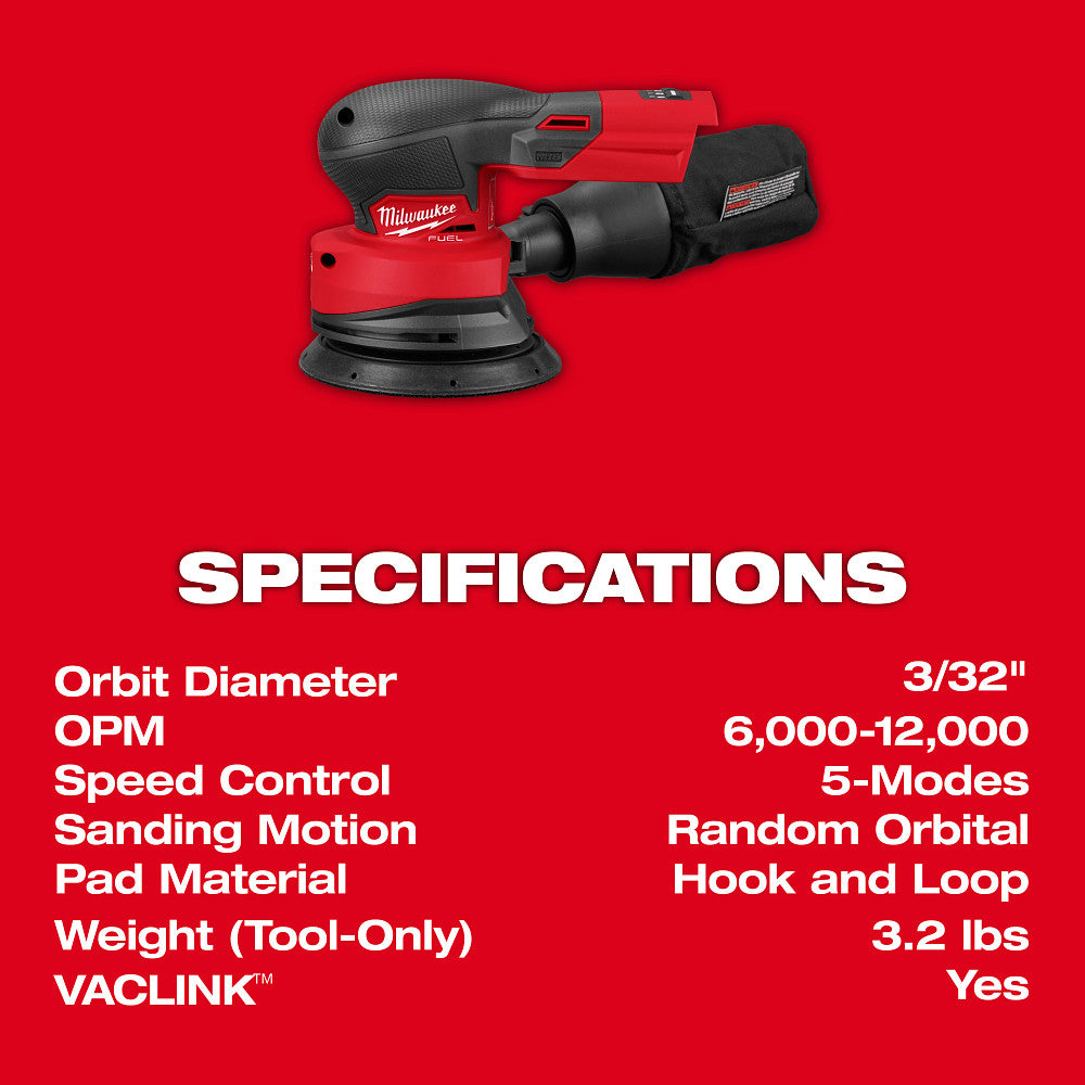 M18­ FUEL™ 5" Random Orbital Sander