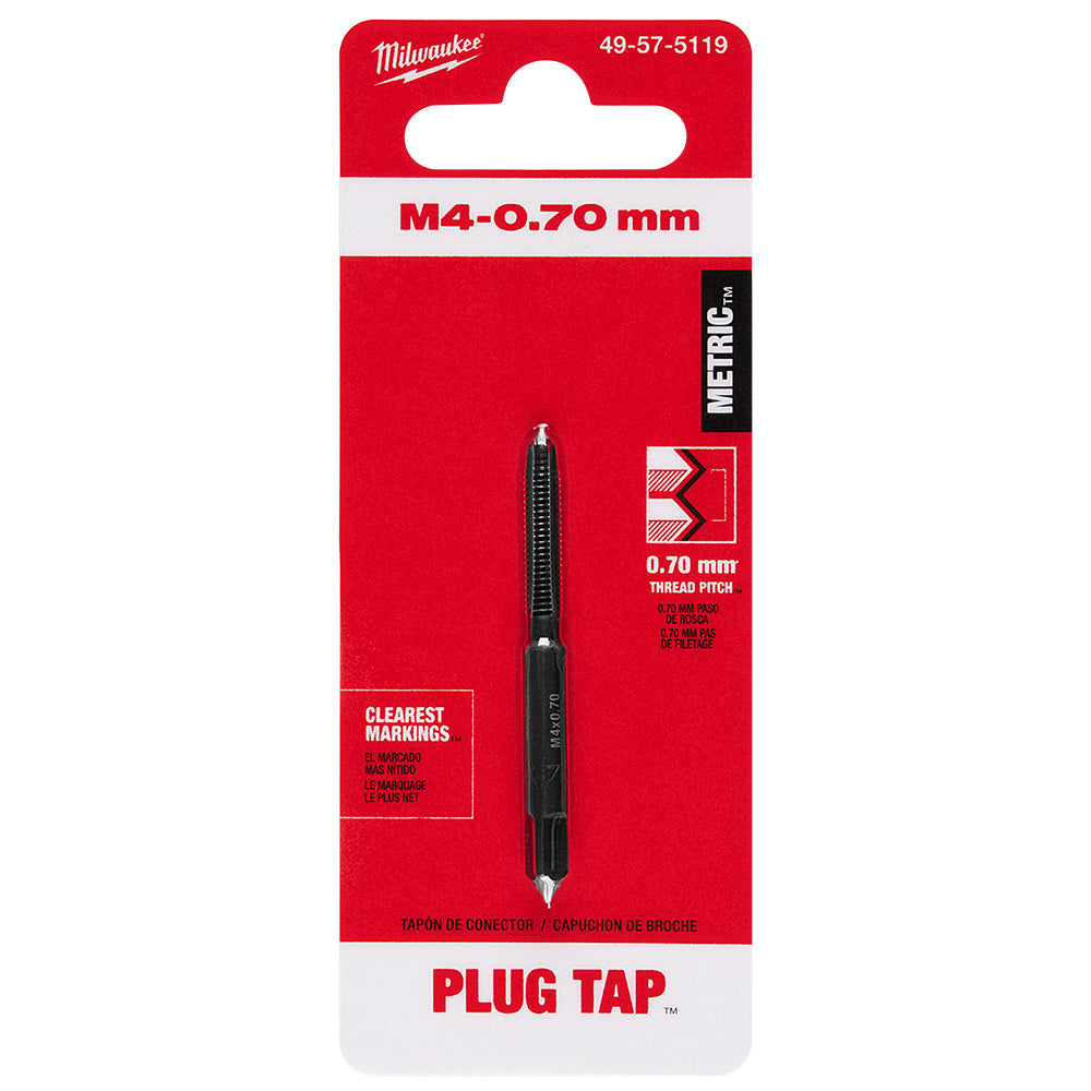 M4-0.70 mm Straight Flute Plug Tap