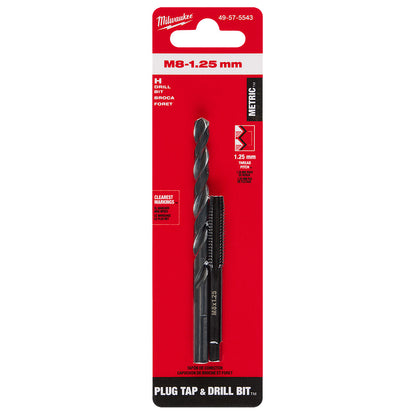 M8-1.25 mm Straight Flute Plug Tap & H Drill Bit