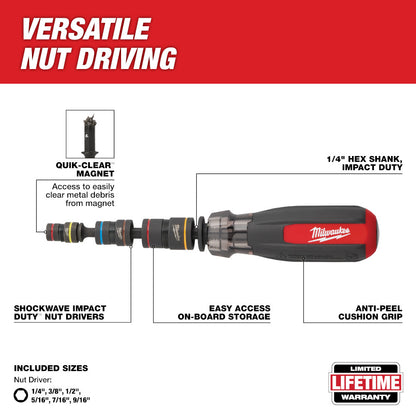 Multi-Nut Driver W/ SHOCKWAVE Impact Duty™ Magnetic Nut Drivers