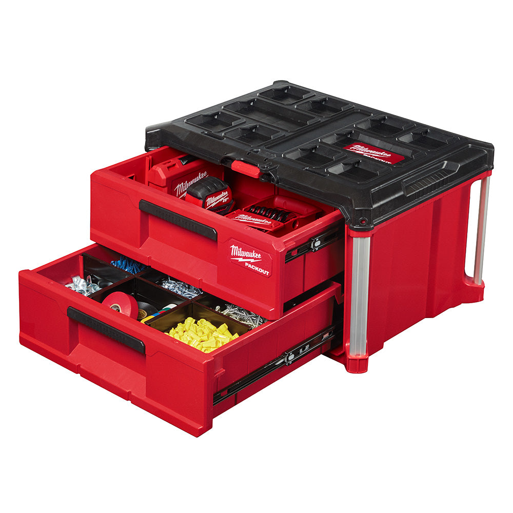 PACKOUT™ 2-Drawer Tool Box with open drawer on white background