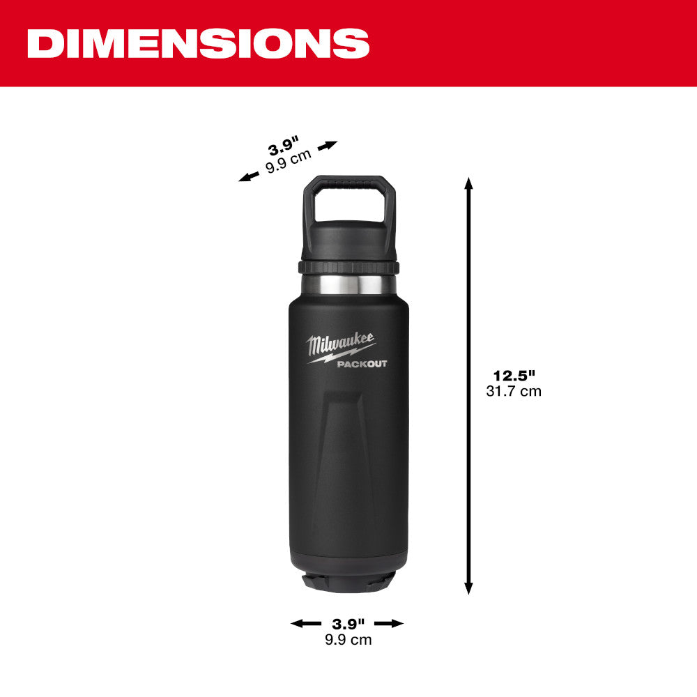 PACKOUT™ 36oz Insulated Bottle with Chug Lid - Black
