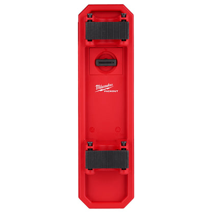 Red tool holder with black straps on a white background