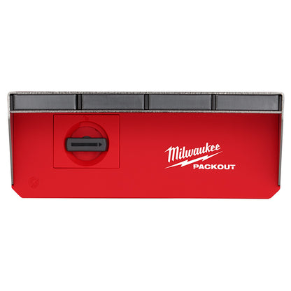 Red tool organizer with logo on a white background
