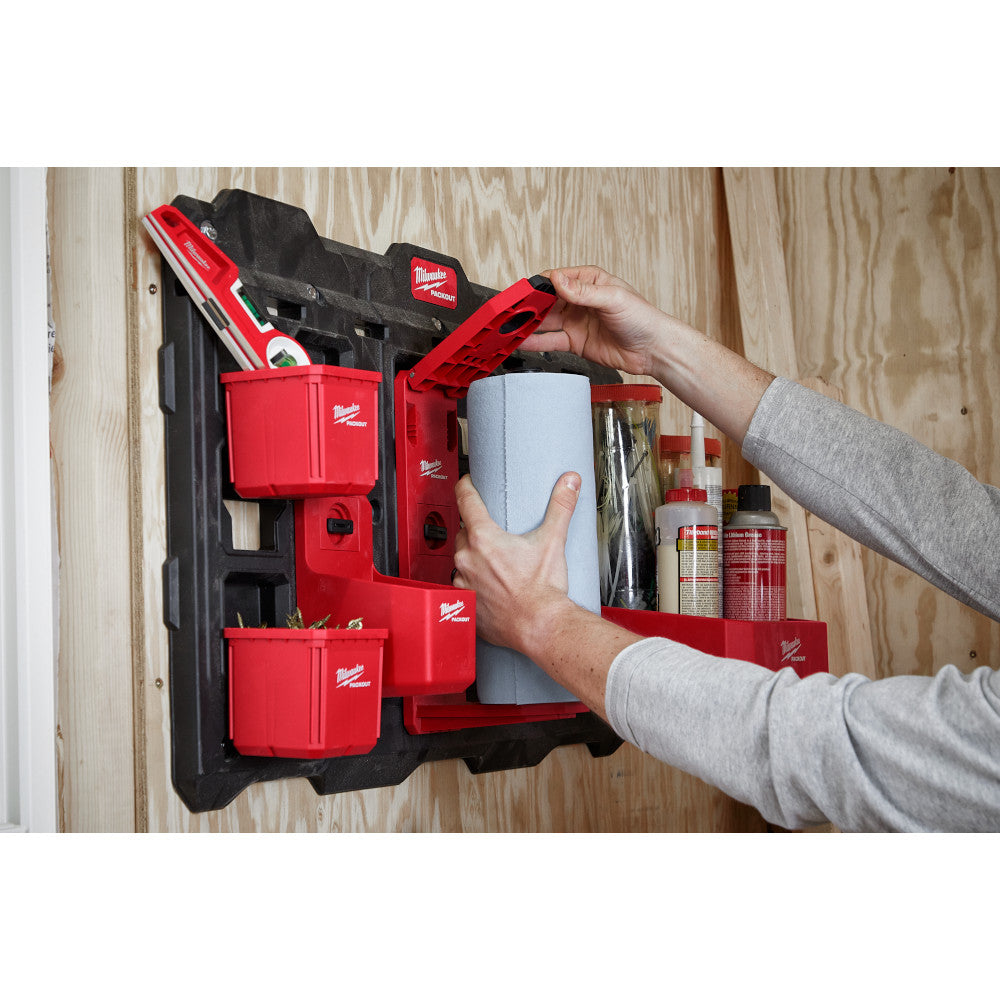 PACKOUT™ Roll Holder attached to a wall