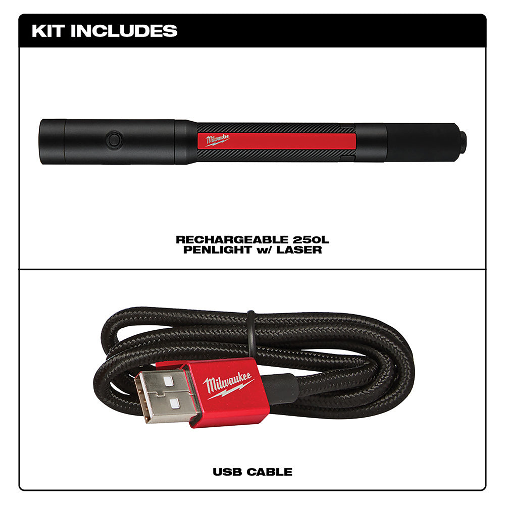 Rechargeable 250L Penlight w/ Laser