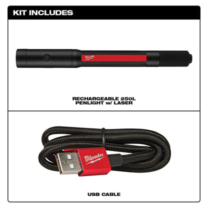 Rechargeable 250L Penlight w/ Laser