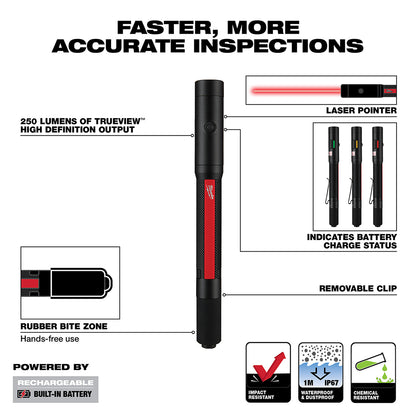 Rechargeable 250L Penlight w/ Laser